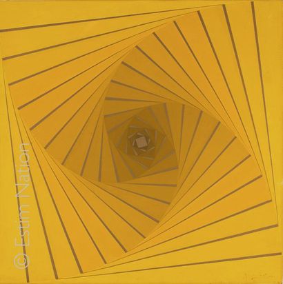 GUERVAL Geneviève (XX) « Composition cinétique jaune, vers 1970 »


Acrylique sur...
