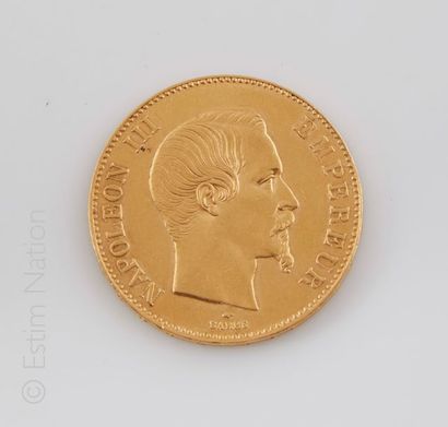 100 FRANCS OR Pièce de 100 francs or Napoléon III tête nue, 1858. Atelier A. 


Poids:...