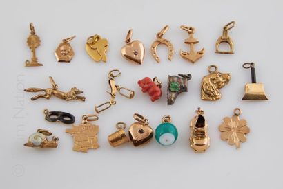 CHARM'S Ensemble de charms en or (pour 4.88 g) en métal argenté ou doré à motif de...