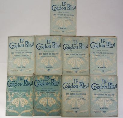 GASTRONOMIE-CUISINE Ensemble de 9 numéros de la revue "Le Cordon bleu",années fin...