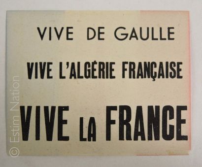 ALGERIE FRANCAISE Tract politique de 1958 distribué en Algérie,fomat 7 x 9 cm,au...