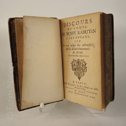LITTERATURE DU XVIIIle SIECLE-BUSSY-RABUTIN "Discours du comte de Bussy-Rabutin à...