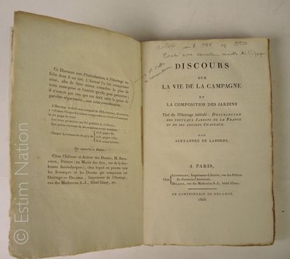 JARDINS ET VIE A LA CAMPAGNE SOUS L'EMPIRE Discours sur la vie à la campagne et la...