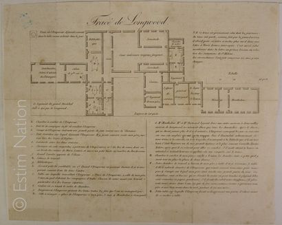 NAPOLEON-SAINTE-HELENE [PREMIER EMPIRE] Plan de Longwood à Sainte-Hélène ,20 x 26...