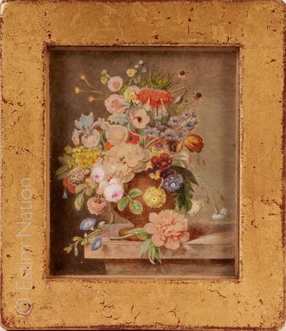 Attribué à Amélie COSSARD (1796-1852) Nature morte au bouquet de fleurs sur un entablement


Aquarelle...