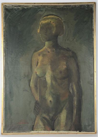 MAC DONALD "Femme nue sans visage sur fond brun"
Huile sur toile signée en bas à...