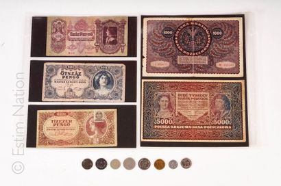 NUMISMATIQUE Lot de pièces de monnaies diverse et billets de Hongrie.
