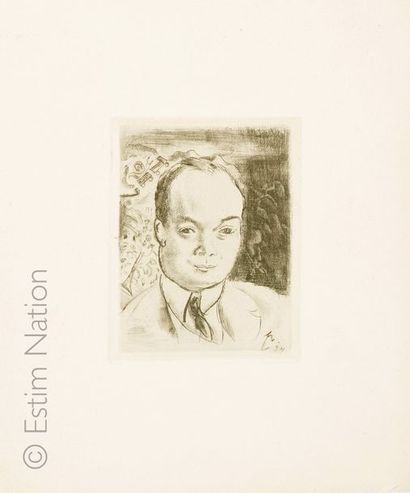 null Jules PASCIN (1885-1930)
"Portrait d'homme (1924)"
Eau-forte signée et datée...