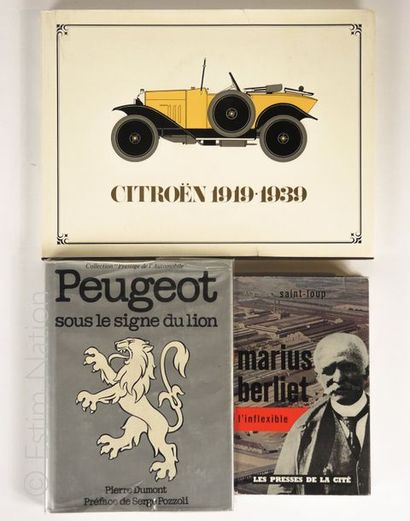 Automobiles Ensemble de 3 ouvrages en état moyen: 
« Marius Berliet, l'inflexible...