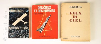 AVIATION Ensemble de trois volumes, 1.Lindbergh "De New-York à Paris".2.Thilliez"Des...