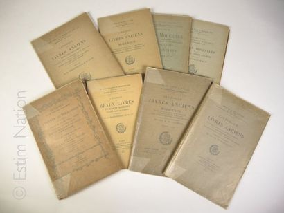 BIBLIOGRAPHIE Ensemble de 13 catalogues de ventes publiques de livres anciens, essentiellement...