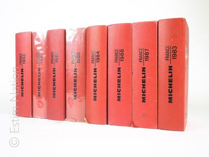 Guides MICHELIN Lot de 8 « Guides Michelin France » Années 1980 - 1983 - 1984 - 1985...