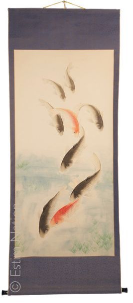 KAKÉMONO JAPON, XXe siècle

Carpes
Encre et pigments sur soie, monté en kakemono.

Dimensions...