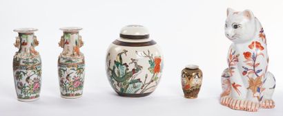 CANTON CANTON

Paire de vases balustres en porcelaine à décor d'émaux polychromes...