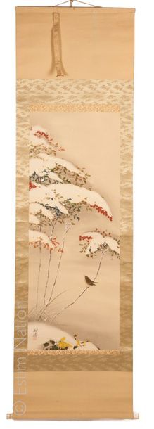 KAKÉMONO JAPON, XXe siècle

Paysage d'hiver animé d'oiseaux
Encre sur soie, monté...