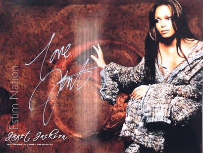 JACKSON Janet Photographie couleurs avec autographe de Janet Jackson 
Dimensions...