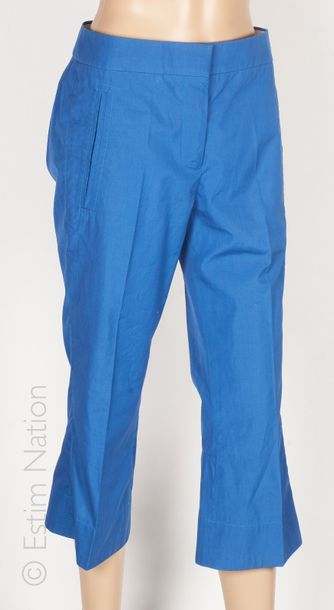 LOUIS VUITTON CORSAIRE en coton bleu, poches surpiquées (T 38)