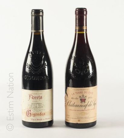 VINS 2 bouteilles : 1 GIGONDAS 2005 Domaine des Florets, 1 CHATEAUNEUF DU PAPE 1994...