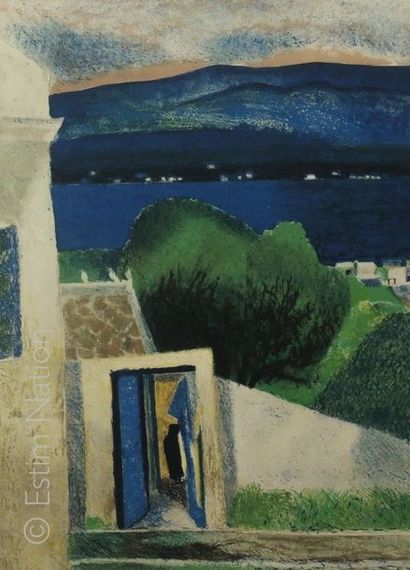Guy BARDONE (1927 - 2015) "Fin du jour en Grèce"
Lithographie en couleurs signée...