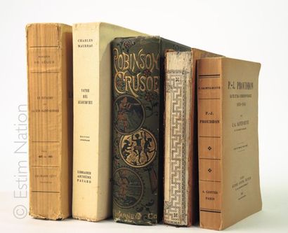 LITTERATURE ET VARIA Ensemble de 13 volumes modernes dont Robinson Crusoë ( reliure...