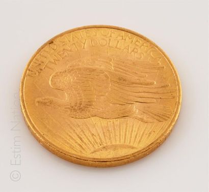 20 Dollars or Pièce de 20 dollars or "Saint Gaudens" 1908. 
Poids brut : 33.42 g...