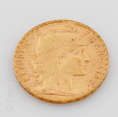 20 Francs or Pièce de 20 Francs or au Coq (Louis d'or) datée 1912. 
Poids brut :...