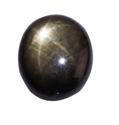 SAPHIR NOIR ETOILE Saphir noir étoilé en cabochon. 
Dimensions : 12.00 x 9.70 x 4.60...