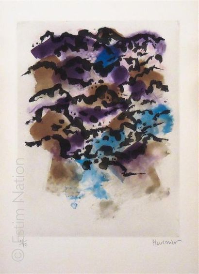 Alfred MANESSIER Alfred MANESSIER (1911-1993)

Composition en violet, ocre et noir

Lithographie...