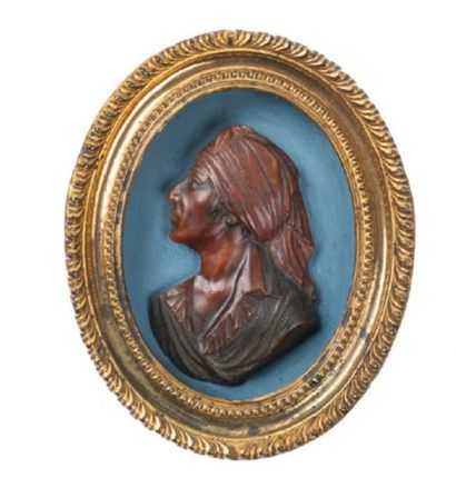 ÉCOLE FRANÇAISE. XVIIIème SIÈCLE Portrait de profil de Jean-Paul Marat

Médaillon...