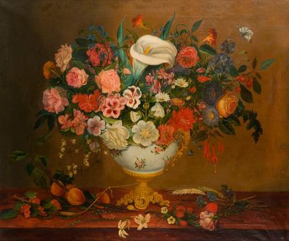 E. De MARTEL (XIXème siècle) Nature morte aux fleurs

Huile sur toile. Signé et daté...