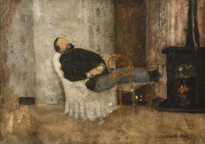 Paul Emile COLIN (1867-1949) Homme allongé
Huile sur toile. Signé en bas à droite....