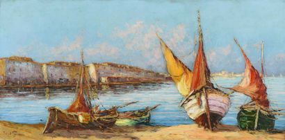Robert GIOVANI (XIX - XXème siècle) Marine
Huile sur Isorel. Signé en bas à gauche.
40...
