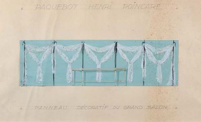 Dans le goût de André ARBUS (1903-1969) Projet de décoration du paquebot Henri Poincaré
Ensemble...