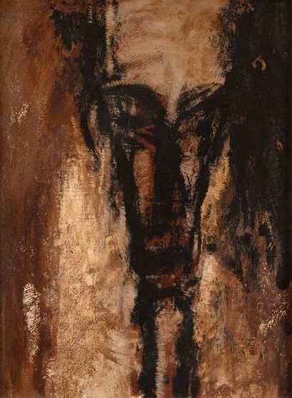 Hans Bouman (né en 1951) Visage
Huile sur toile.
40x29,5 cm