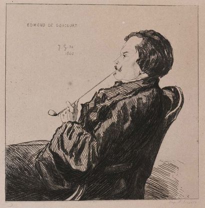 Jules de GONCOURT (1822-1986) Edmond de GONCOURT. 1960
Gravure
17,5x18,5 cm