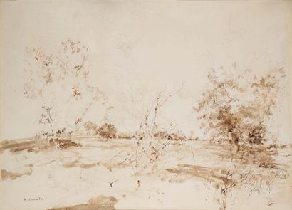Jean COMMERE (1920-1986) 
Landscape
Ink on paper. Signed
77x103 cm