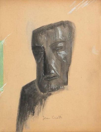 Jean Crotti (Né en 1954) 
Stylized
face Enhanced ink wash.
Signed at the bottom in...