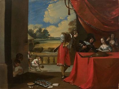 Charles LE BRUN (1619-1690) 
La Jeunesse
Huile sur panneau de chêne, une planche...