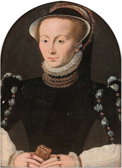 Ecole de Cologne vers 1510, entourage de Bartholomaeus BRUYN Portrait de femme au...