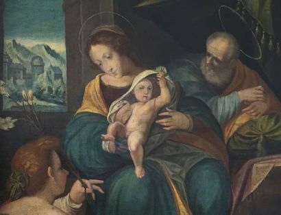 Ecole VÉNITIENNE du XVIIIème siècle 
Vierge à l'enfant
Huile sur toile 61 x 76 c...