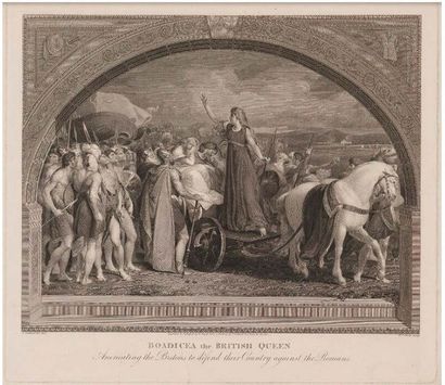 Attribué à Thomas STOTHARD (1755 - 1834) 
Boadicea haranguant les bretons contre...