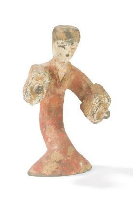 null Statuette Minqi en terre cuite représentant une danseuse
Chine, I et IIème siècle...