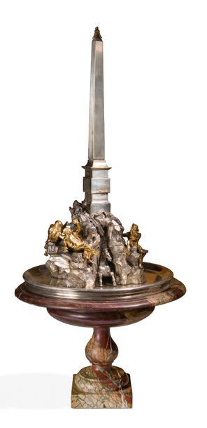 Virgilio et Aurelio MORTET (XXème siècle) 
La fontaine des quatre fl euves
Sculpture...