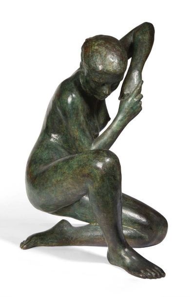 Françoise NAUDET (1928-2008) 
La mouette
Bronze à patine verte. Signé et numéroté...
