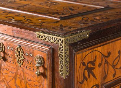 null Indo-Portuguese cabinet called CONTADOR in exotic carved, moulded and patinated...