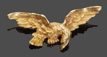 null Yellow gold brooch representing an eagle in flight (Accidents)
About 1900
Gross...