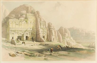 David ROBERTS (1796-1864) 
Ruines à l'antique Paire de gravures encadrées. Signature...