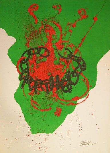 ARMAN Apartheid Lithographie sur Arches signée en bas à droite et numérotée 44/ 100...