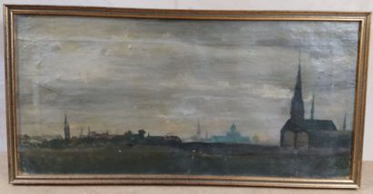 null Ecole belge du XIXème - XXème siècle

Paysage au clocher

Huile sur toile, trace...