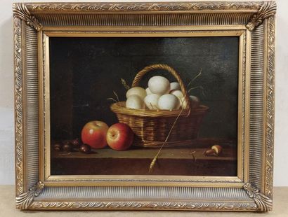 D. LEBON (XXème siècle) Nature morte aux œufs

Huile sur toile. Sigé en bas à droite....